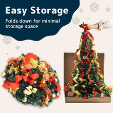 Load image into Gallery viewer, Pop Up Gold and Red Lighted Christmas Tree