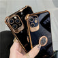 Luxury Electroplating Gold Glitter Case With Ring