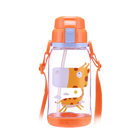 Kinderwasserflasche mit Strohhalm (650 ml, BPA-frei) 