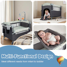 Load image into Gallery viewer, All in 1 Bedside Pack and Play Bassinet with Wheels
