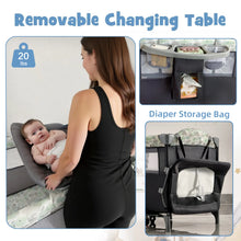 Load image into Gallery viewer, All in 1 Bedside Pack and Play Bassinet with Wheels
