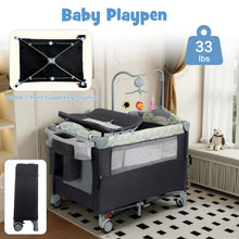 Load image into Gallery viewer, All in 1 Bedside Pack and Play Bassinet with Wheels
