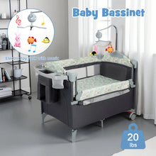 Load image into Gallery viewer, All in 1 Bedside Pack and Play Bassinet with Wheels
