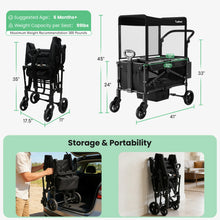Load image into Gallery viewer, Foldable All-Terrain Wagon for Toddlers with Canopy
