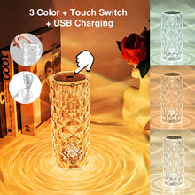 Load image into Gallery viewer, Touching Control Rose Crystal Lamp (USB)

